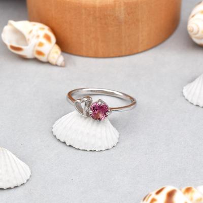 Natural Heart Pink Tourmaline Gemstone 925 Sterling Silver Ring Size 6.5US Gift