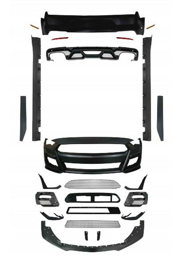 Compatible Front & Rear Bumper, Hood, and Fender for Ford Mustang GT500 Upgrade (2015-2023 Models)