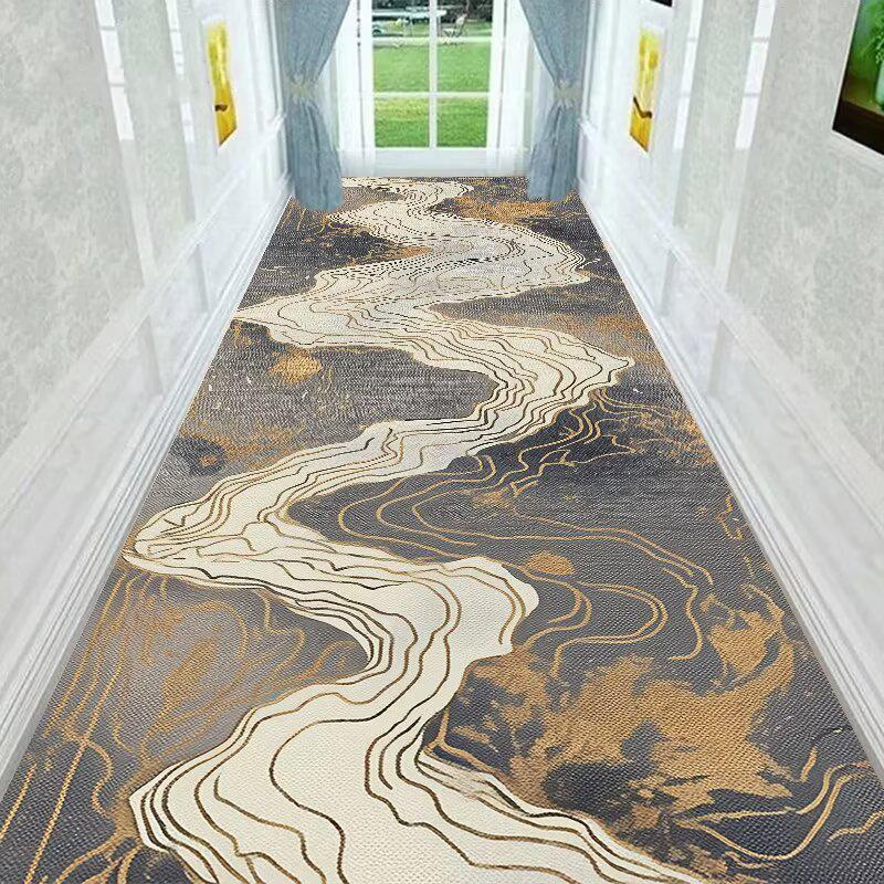 Moderner Heimflur Dekor Teppich Licht Luxus Weich Treppenhaus Rutschfest Langer Teppich Große Größe Eingangsbereich Gangmatte Einfache Reinigung