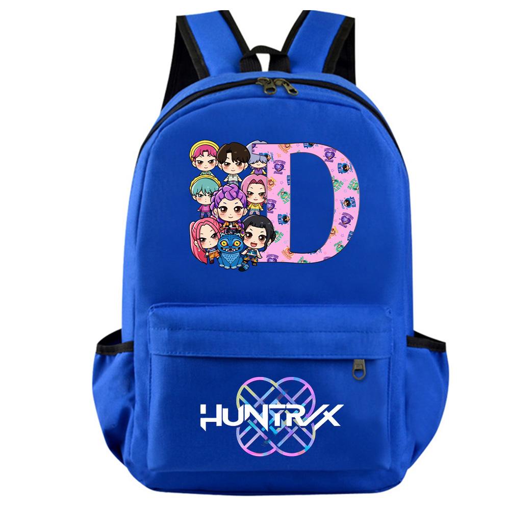 Mochila Estampada Caçadores de Demônios Kpop com 26 Letras Inglesas para Adolescente Estudante Menina Menino Mochila Escolar Bolsa de Livros Mulheres Grande Capacidade Bolsa de Viagem Presente para Criança Rucksak