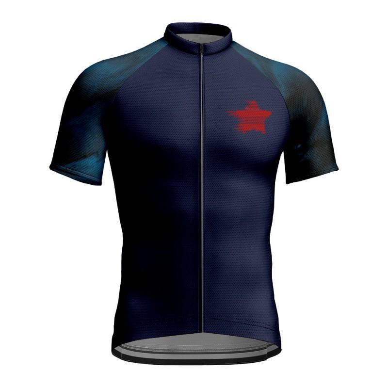Mens Cycling Jersey Short Sleeve Breathable Quick-Dry Print Bike Shirt Road Riding