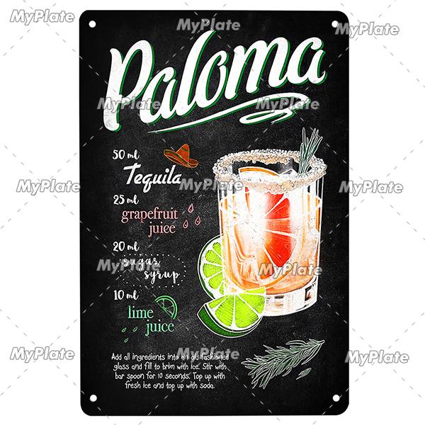 Cocktail Metallschild Plakette Metallschild Vintage Pub Lustiges Blechschild Wanddeko für Bar Pub Club Man Cave Blechschilder Vintage
