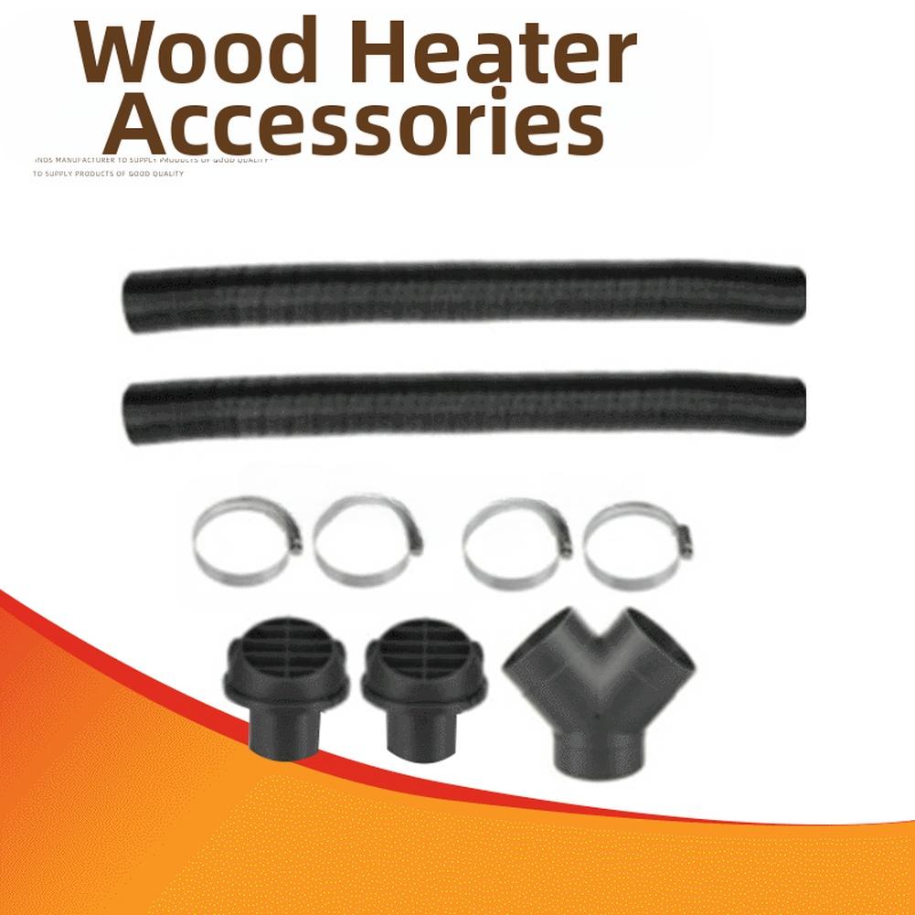 Vehicle Heating System Air Outlet Deflector 60mm with Two Flexible Ducts and T Tee Connector for Stationary Use