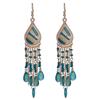 Bohemian Crystal Tassel Earrings - Ethnic Style, Slim Face, Exaggerated Design for Travel