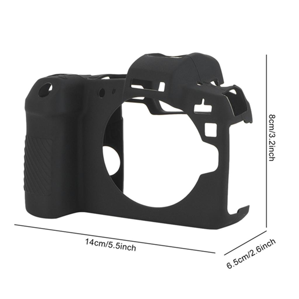 Silicone Shockproof Soft Light Camera Screen Protector Case Cover for Canon EOS R(Black)