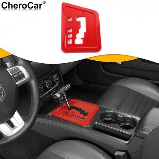 Red Center Console Gear Shift Panel Decoration Trim For 2009-14 Dodge Challenger