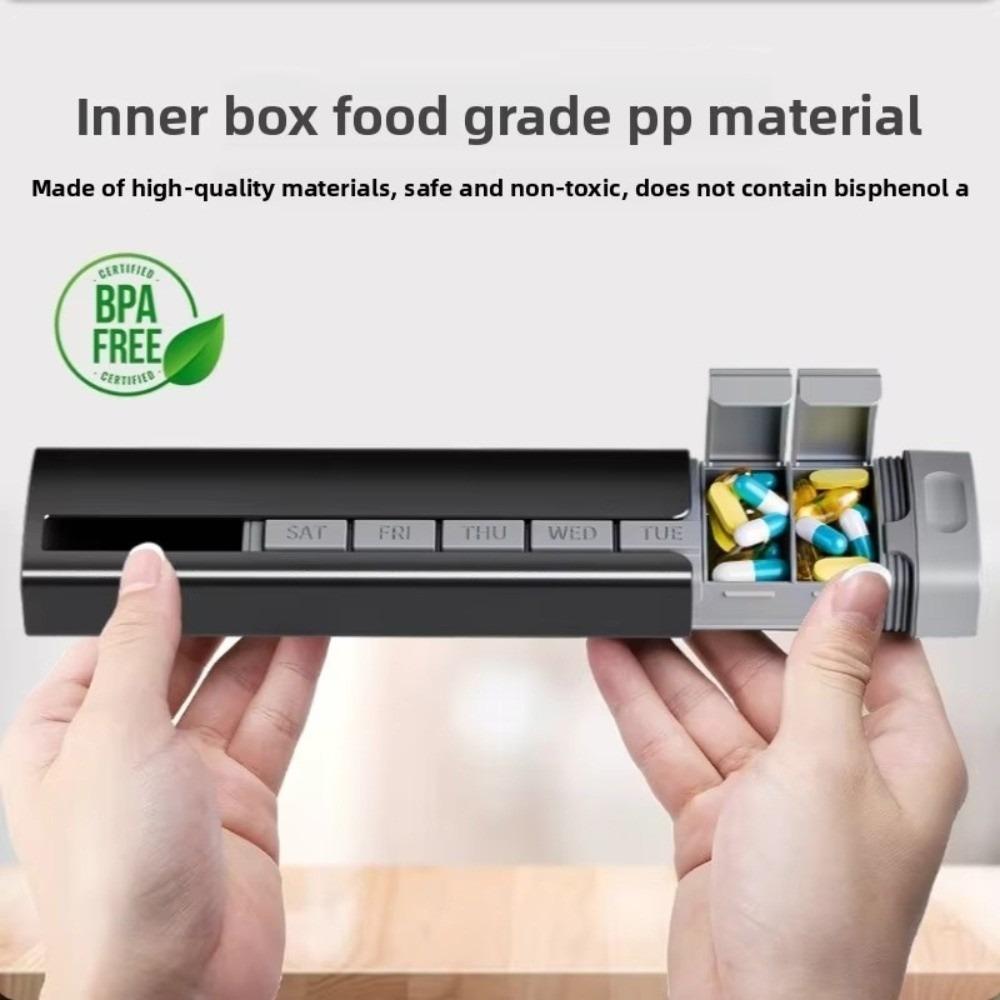 Aluminiumkonstruktion Wöchentlicher Pillenorganizer Großer Pillenorganizer Pillendose Nahrungsergänzungsmittel