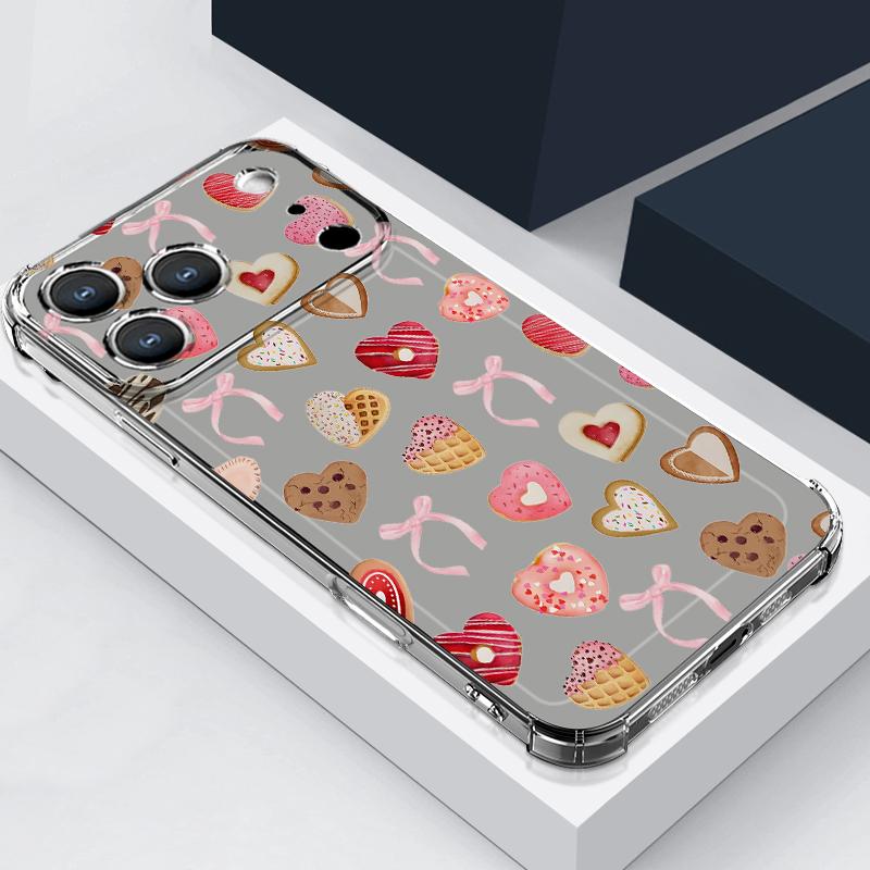 Rosa Schleifenmuster Hülle Für iPhone 17 Pro Max Coque iPhone 16 15 14 13 Pro Max 11 Stoßfest Klar Weiche Silikonhülle