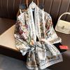 Luxury Brand Women Long Silk Scarves Shawl Lady Wrap Soft Female Europe Designer Beach Bandanna Foulard Muffler Pareo 180*90cm