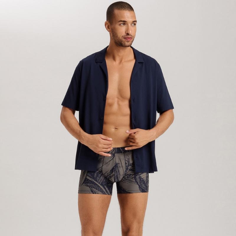 Hanro Fancy Micro Quick Dry Boxer Briefs  73125 Striped Palm Print 