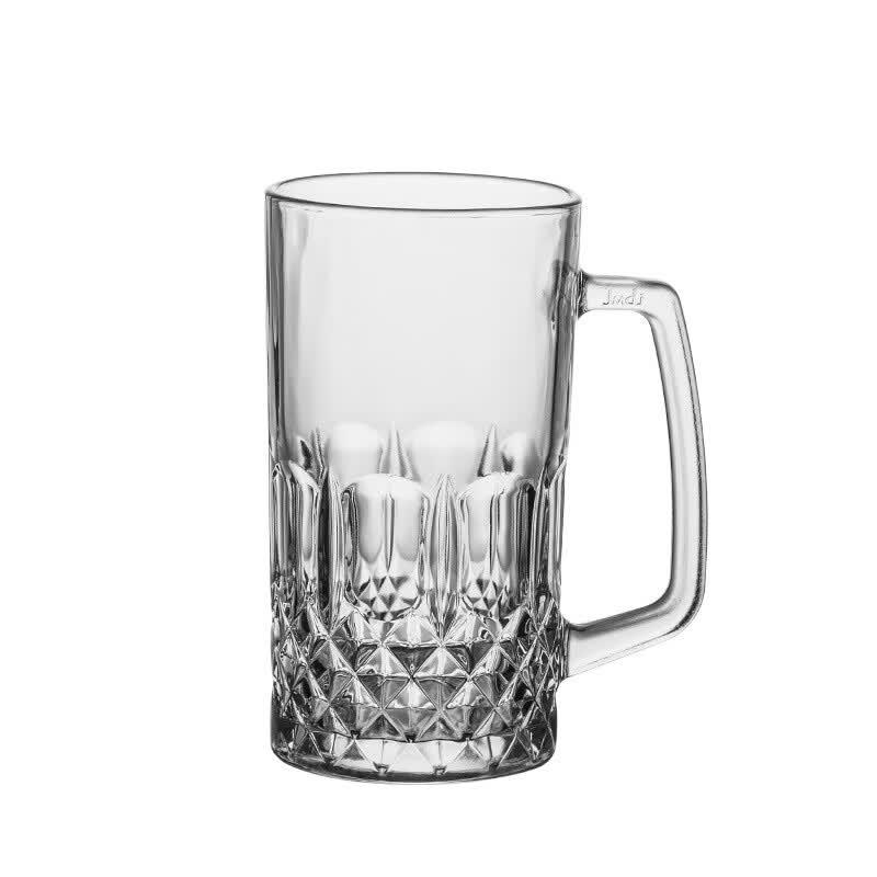 MDNG Diamond Glass Beer Mugs (Set of 4)