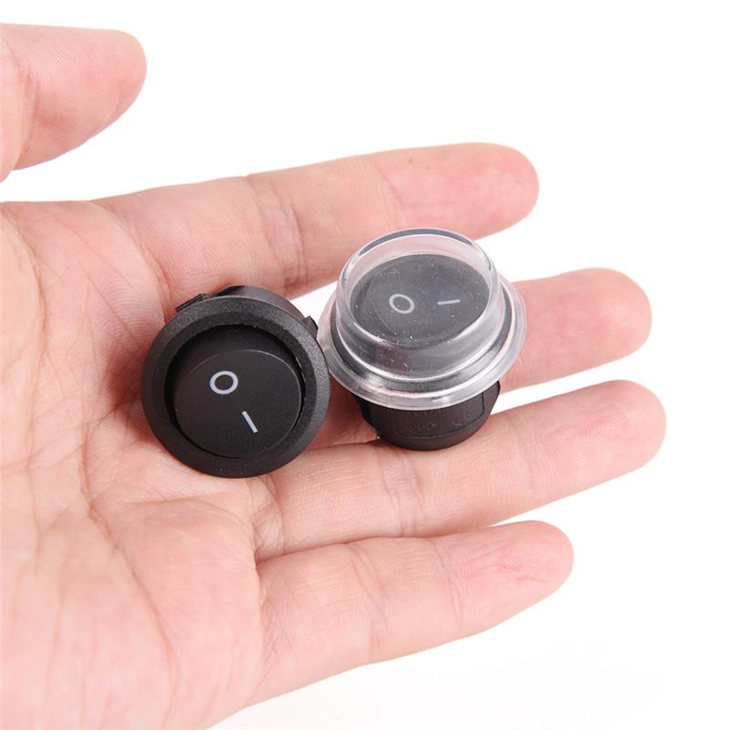1Pc 2-PIN ON-OFF SPST Round Dot Car Auto Rocker Toggle Switch+Waterproof Cover Durable