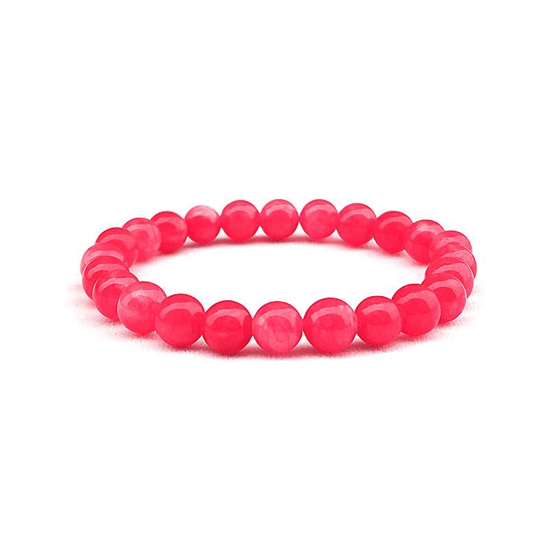 Natural Agate Stone Unisex Bracelet - 8mm Round Beads