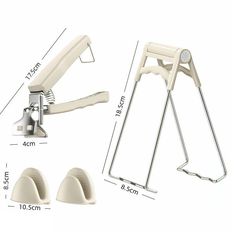 Stainless Steel Heat-Resistant Bowl and Plate Lifting Tongs Set