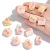 10/12Pcs Strawberry Cake Resin Cartoon Charms Diy Keychain Necklace Earrings Jewelry Making Accessories