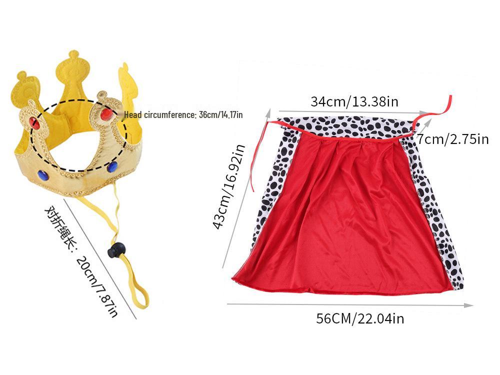 Pet Dog Costume: Crown Cape for Birthday & Party Decoration