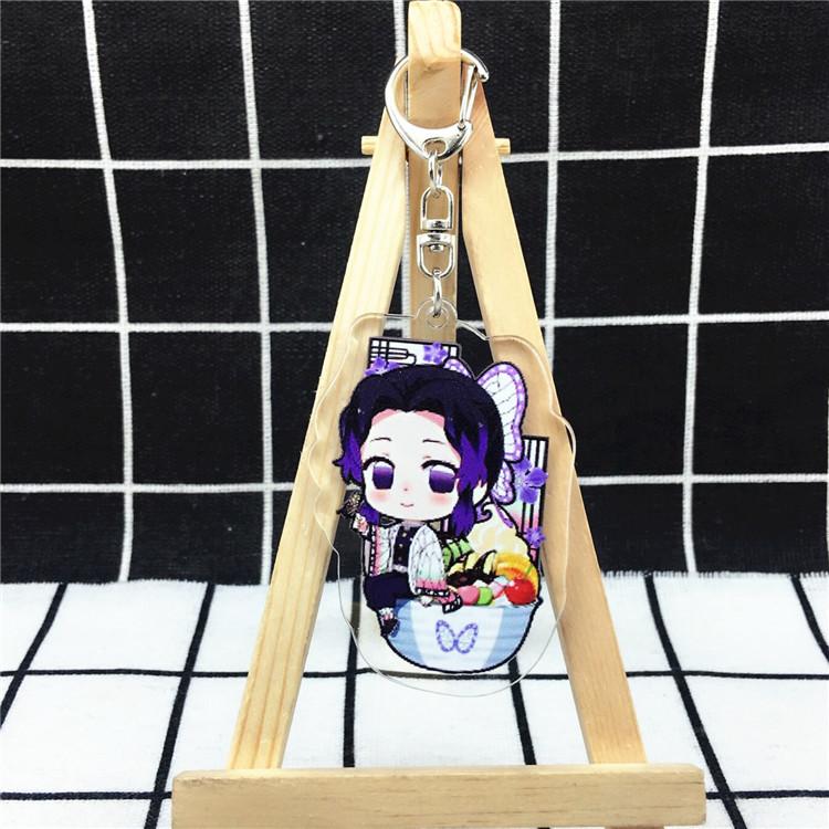 Anime Games Key Rings Demon Slayer Cartoon Character Acrylic Keychain Metal Decoration Accessory Gift Pendant