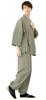 Summer Tsumugi Willow Size [Kyoetsu] Samue, Washable, Style, Fabric, Cotton, 14, Men's (M, Grass)