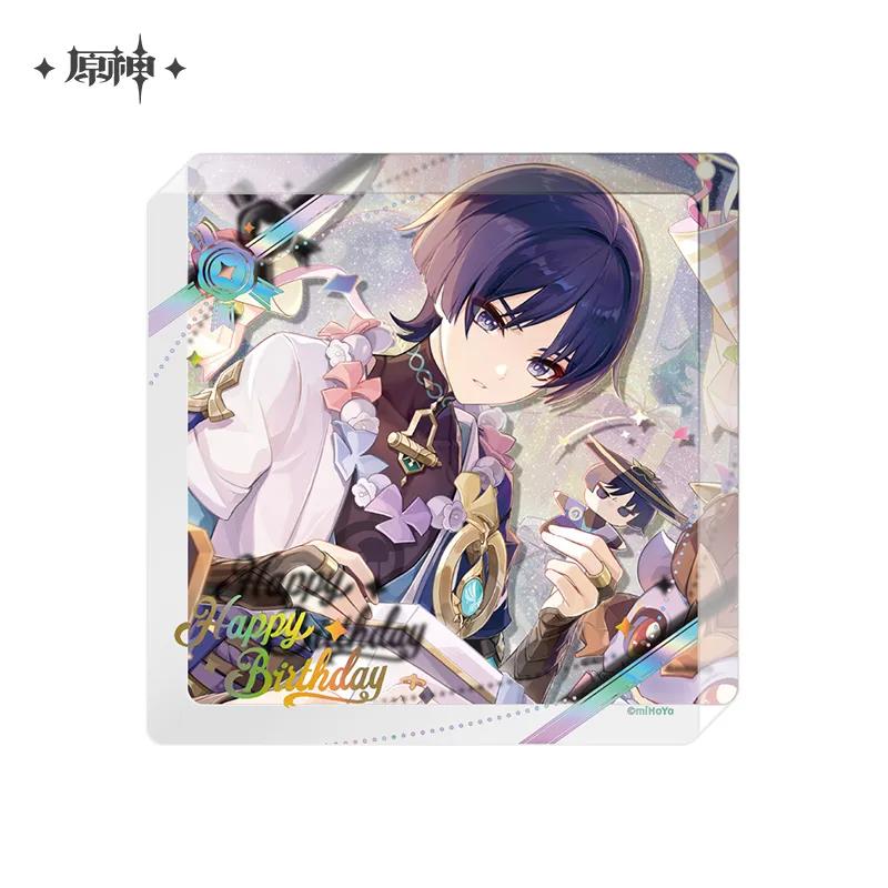 Sunsyea Genshin Impact Official Merch miHoYo Original 2025 Birthday Series Acrylic Coaster Alhaitham Ayato Baizhu Wanderer Diluc