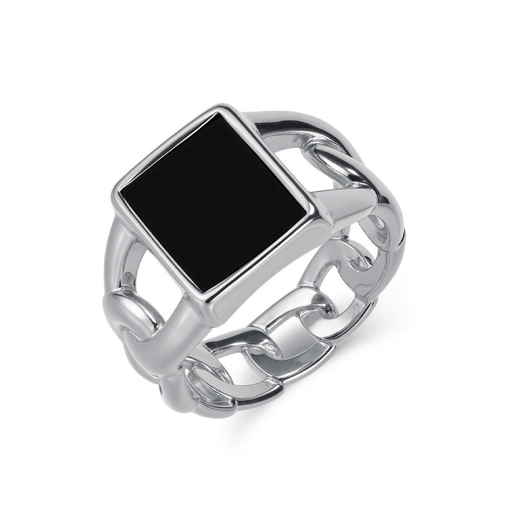 Inel Vintage cu Piatră Ochi de Tigru pentru Bărbați Cabochon Oval Negru Bandă din Oțel Inoxidabil Bijuterii Unisex Gotice Boho Accesorii de Modă Retro Europa & America