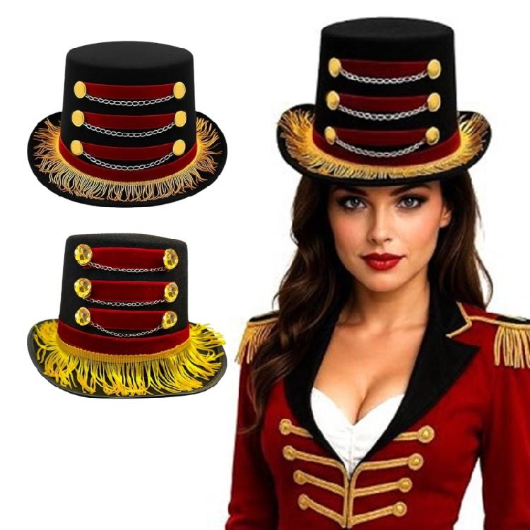 Unisex-Jazzhut, Herren-Kopfbedeckung, Vintage-Zylinder, Bühnenaccessoire für Bühnenkünstler