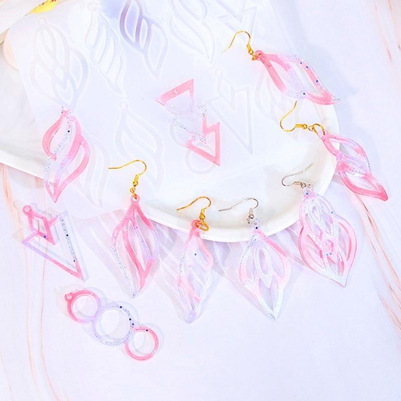 Geometrische Silikonform Ausgehöhlte Ohrringformen Schmuckherstellungsformen Silikonformen Perfektes Geschenk für DIY-Bastler