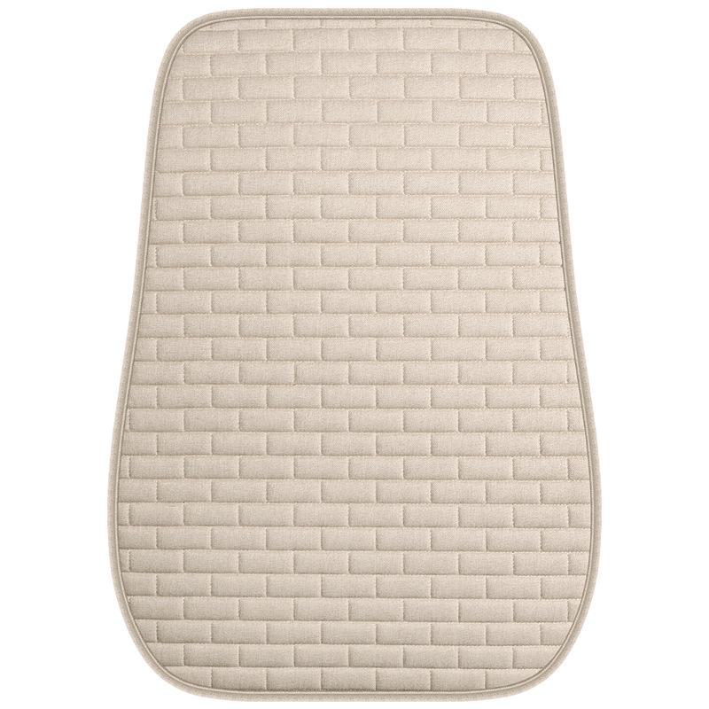Grid Linen Backless Car Seat Cushion Set - Single, Square, Three-Piece, Four Seasons Universal