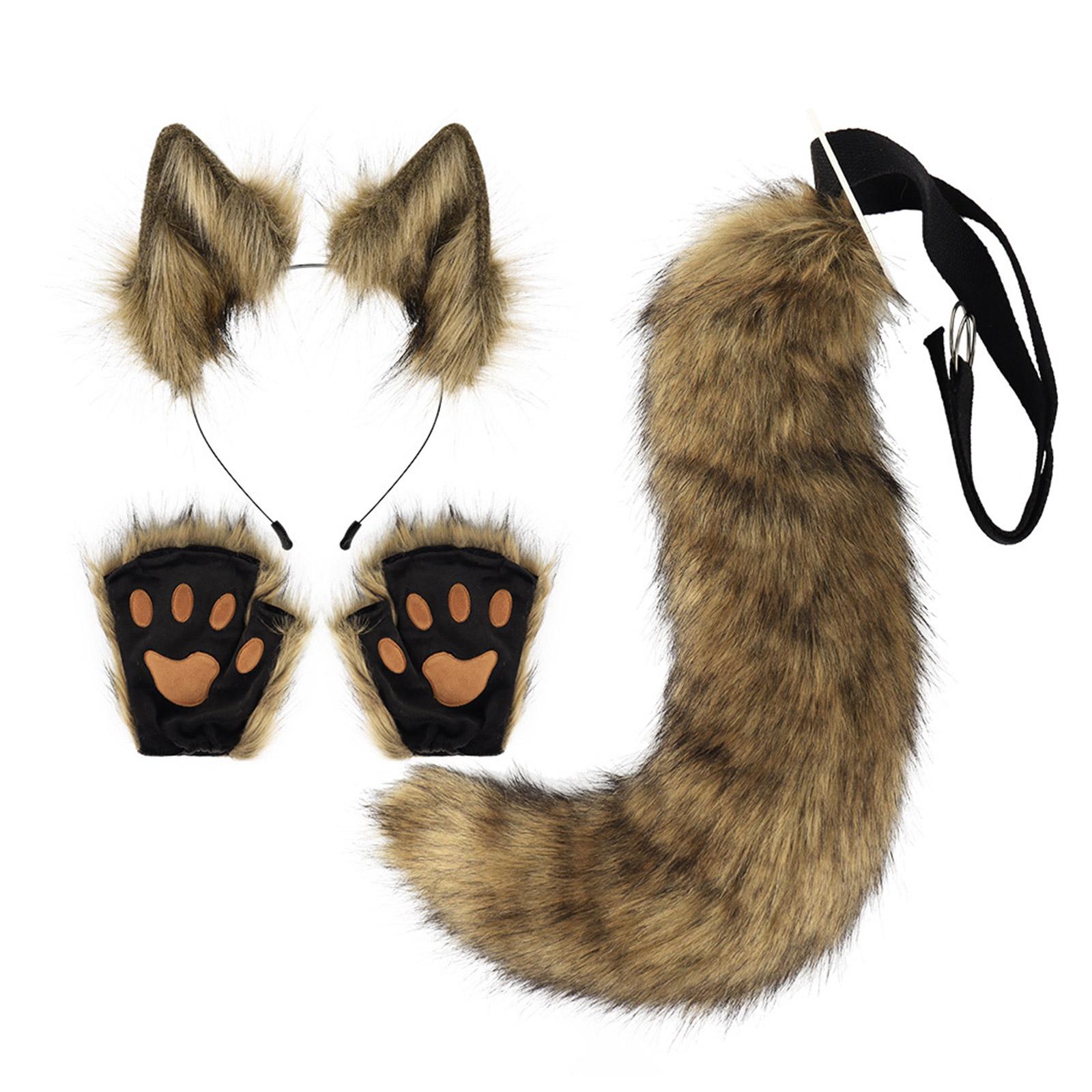 Handgemaakte Kattenoren Cosplay, Dieren Hoofdbanden, Fox Wolf Dierlijke Oren Kostuum Hoofddeksels Halloween Kostuum