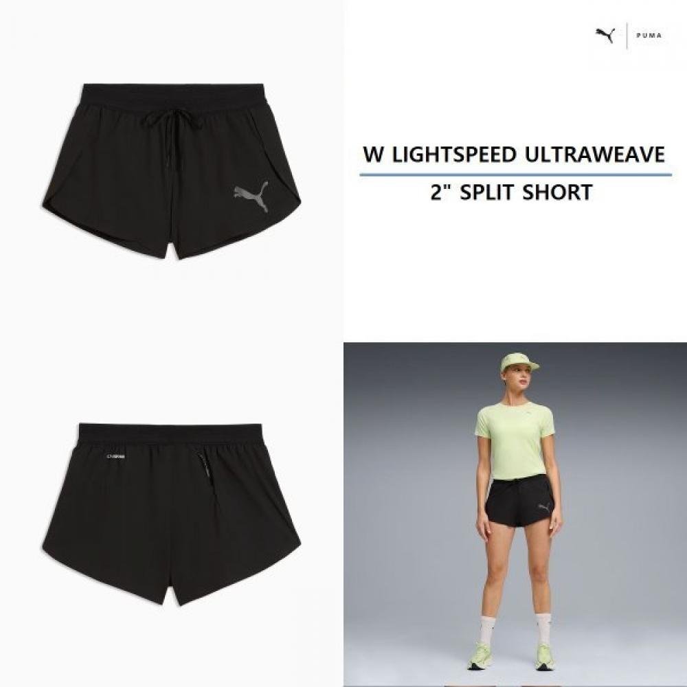 Puma W Lightspeed ultraWeave 2inch Split Shorts 529178 01 01 black/L