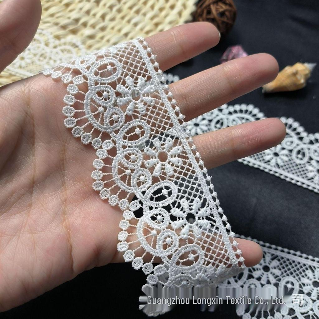 Hot Spot Transparent Mjölksilke Spets Bröllopskardin