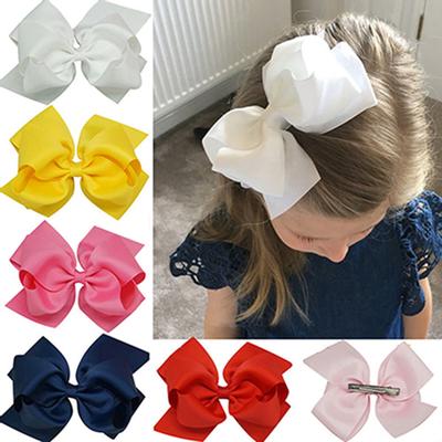 1Pc Girls Large Double Layers Hairbow Hair Bow Grosgrain Ribbon Clip Hairpin