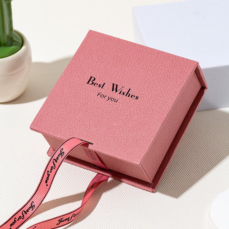 In Stock Bow Ribbon Flip-top Book-shaped Jewelry Box for Necklace, Ring, Earrings