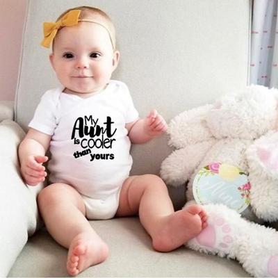 Newborn Baby Infant Boys Girls Funny Letter Short Sleeve Outfit Clothes Jumpsuit
