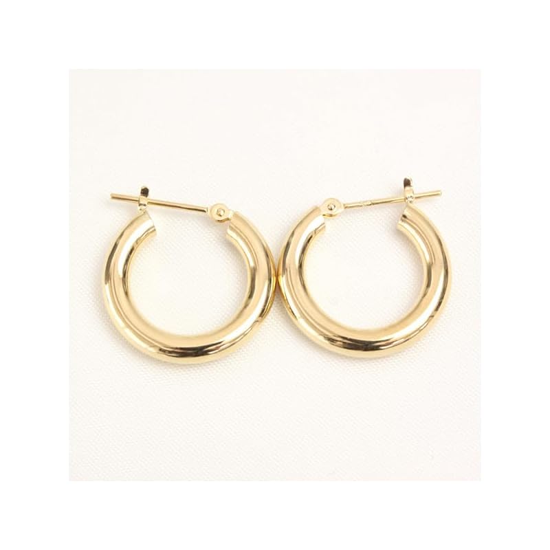 [Jewelry Excellente] K18YG hoop earrings 3.0mm×17mm ring hoop earrings (K18 yellow gold)