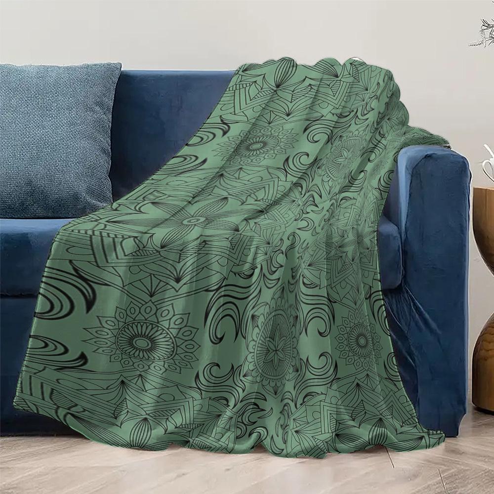 Schwarz Weiß Mandala Decke Überwurf Weich Gemütlich Dekorativ Bett Sofa Kissenbezug für Damen Teenager Kinder Geschenk