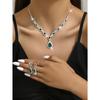 Jewelry High-end Crystal Gem Ladies Water Drop Necklace Earrings Bracelet Ring