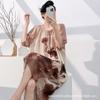1011 Mu Zhensi's new cotton and silk summer dress loose round neck dress printed skirt nightdress vacation style