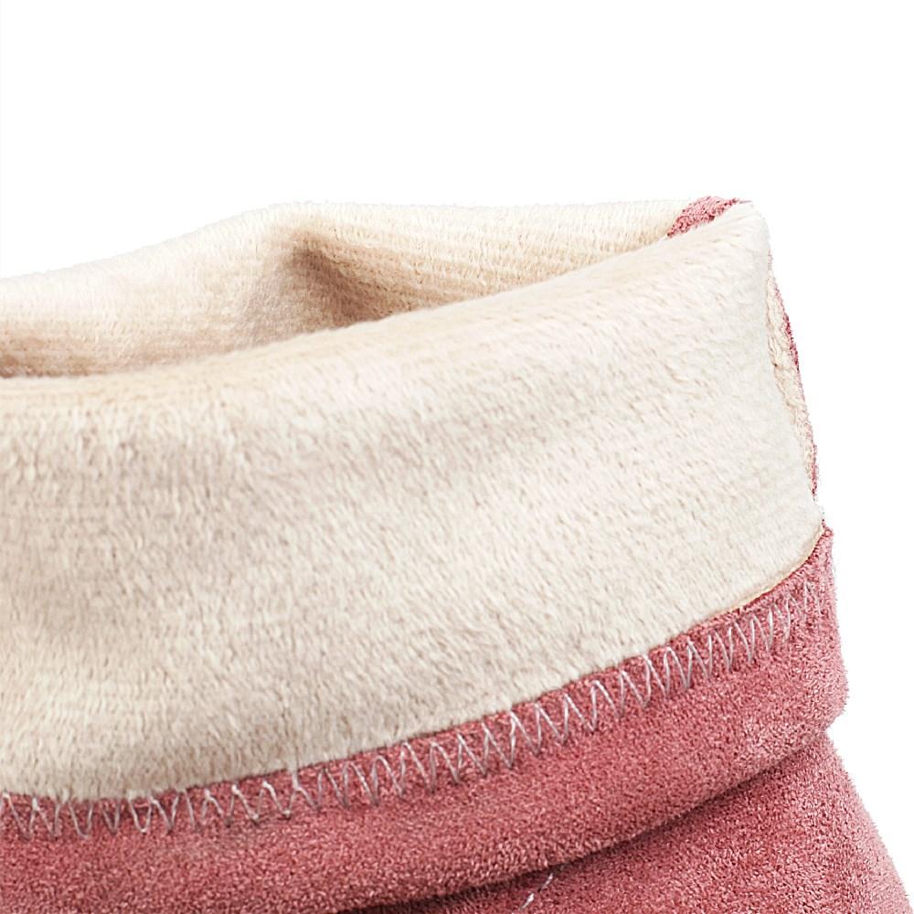 Winter Stretch Flock Ankle Boots Women High Block Heels Party Dress Office Lady Round Toe Slip-on Warm Plush Elastic Sock Boots