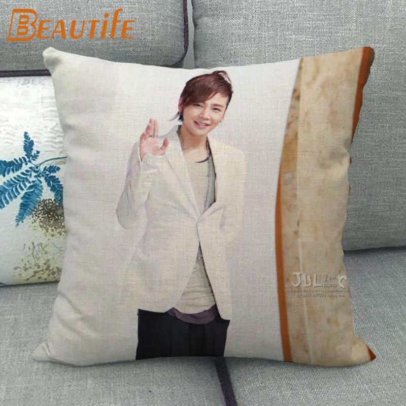 Custom Jang Keun Suk HOT KPOP Pillowcase 45X45cm Wedding Decorative Eco-Friendly Cotton Linen Fabric Pillow Case