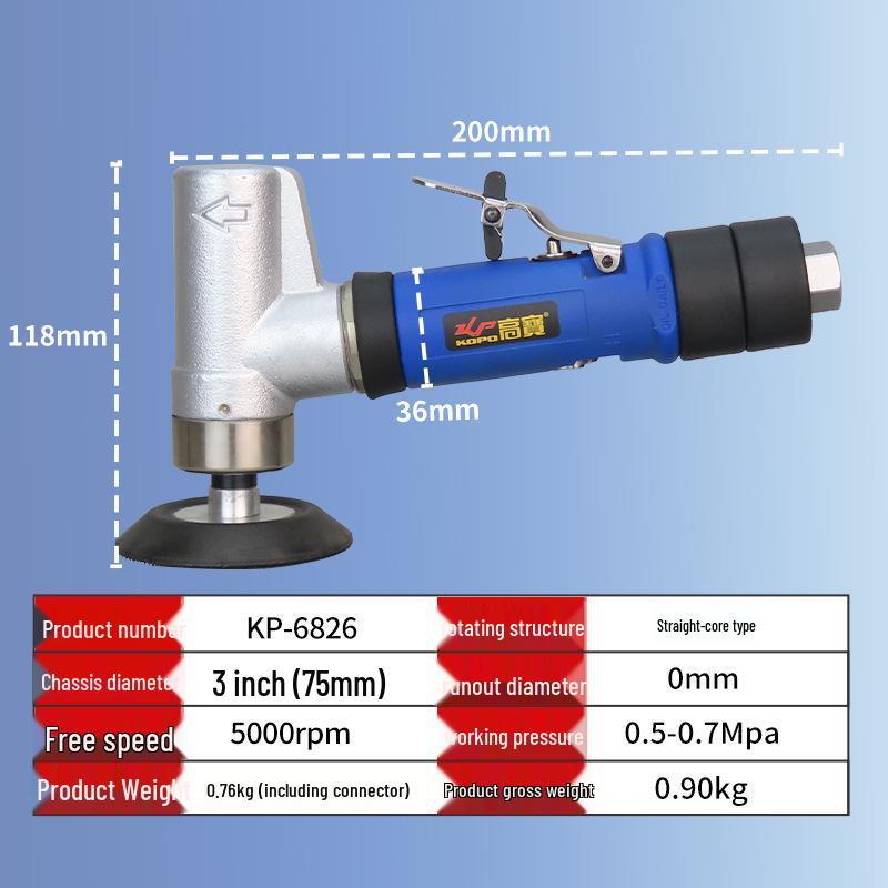 Gaobao 3" Industrial-Grade Pneumatic Elbow Sander and Straight Grinder