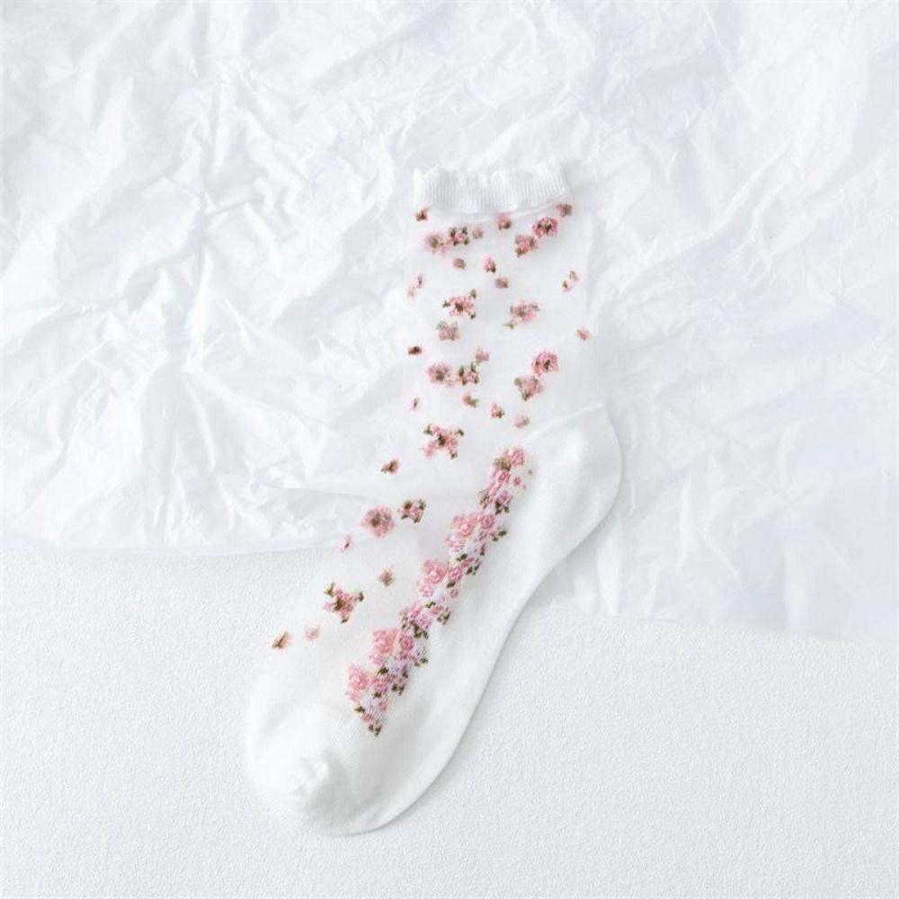 Transparent Crystal Glass Silk Socks Silk Short Socks New Lastic Socks