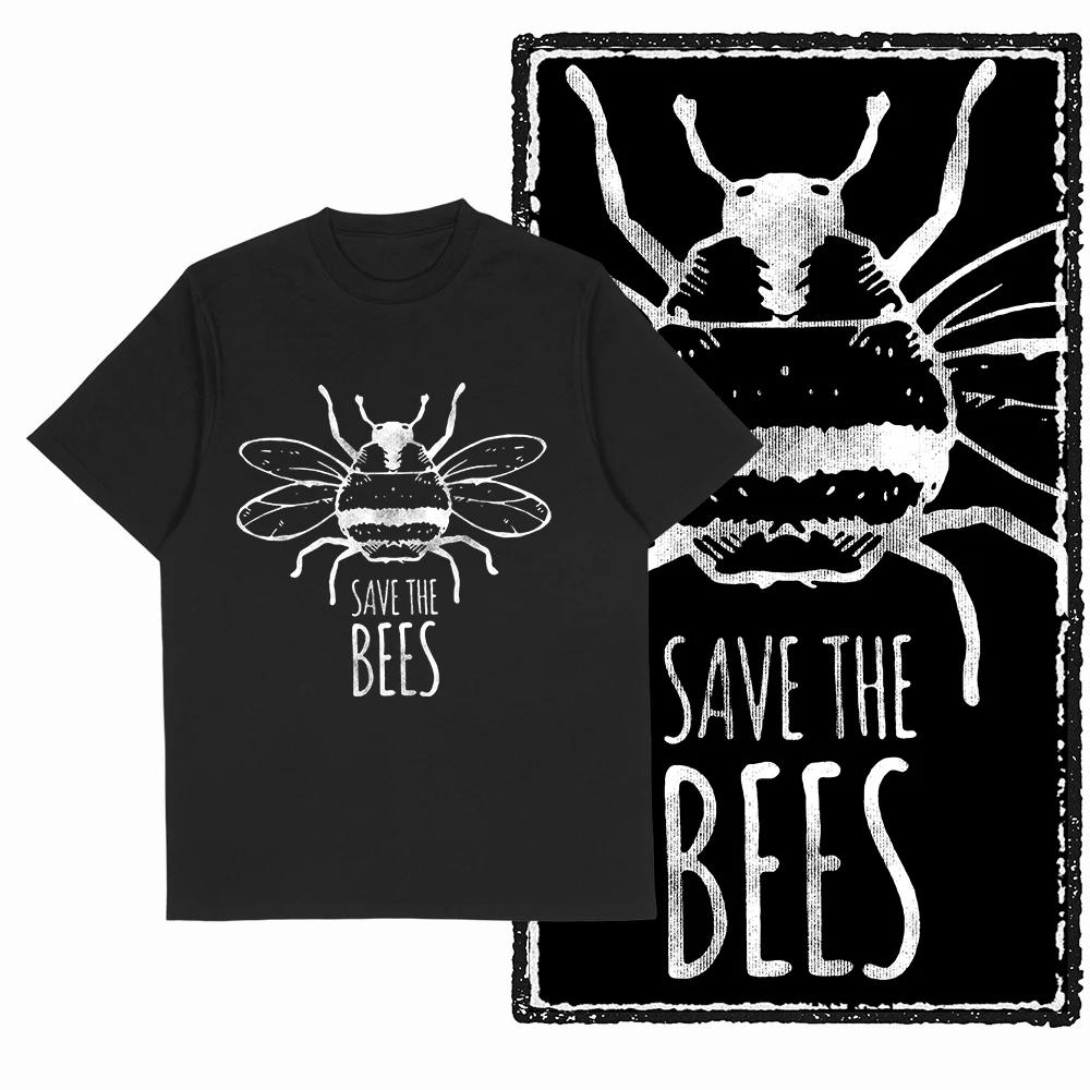 2025 100 Cotton Funny Cool Bee Print Pattern Mens Tshirt Tide Cool Plus Size Mens Novel Tshirt