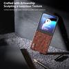 Für Motorola Razr 50 5G Hülle Straußenleder Textur Echtes Rindsleder+PC Handyhülle