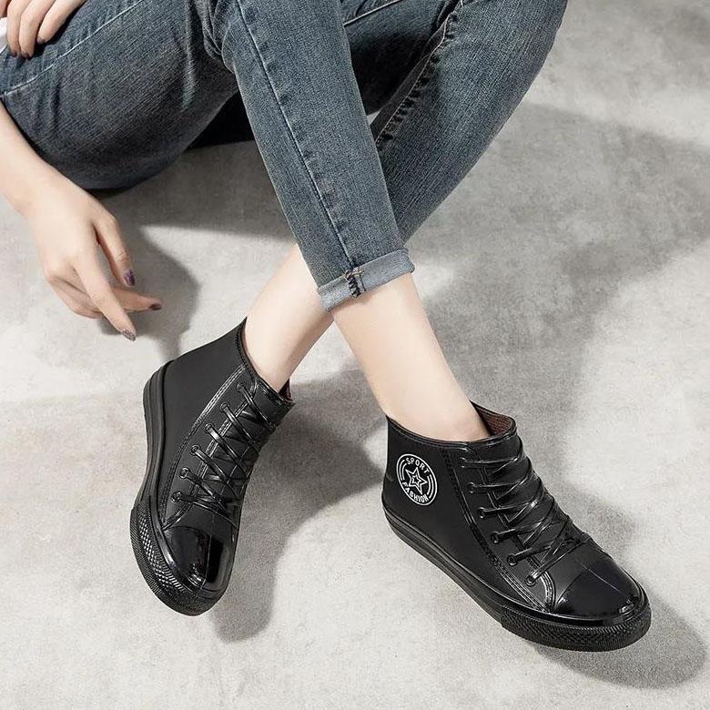 Pantofi de cauciuc Cizme de ploaie impermeabile pentru femei Pantofi de gleznă Pantofi de apă pentru femei Cizme de ploaie Cizme de gleznă Pantofi de acoperire din bumbac