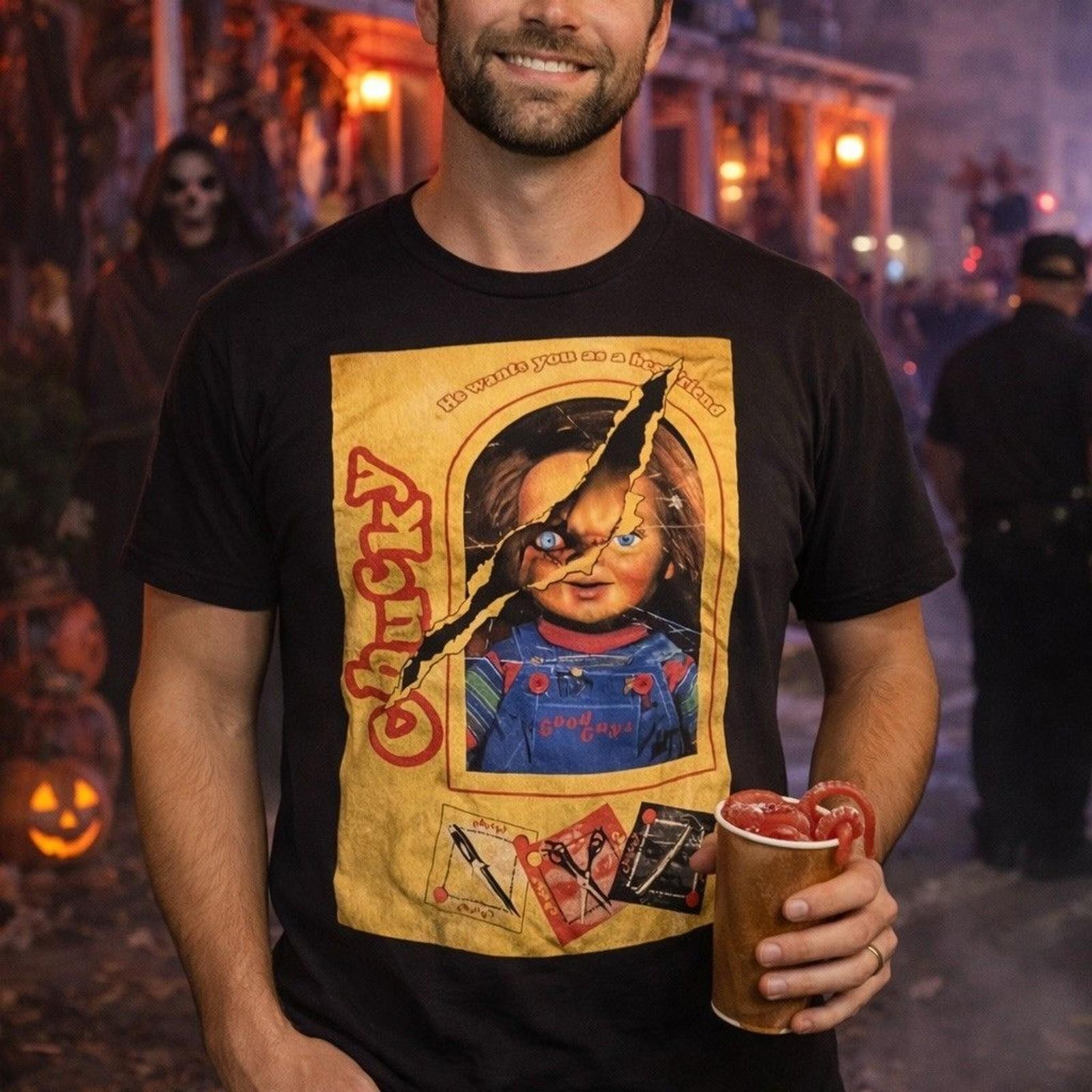 Universal Studios Halloween Horror Nights Chucky Graphic T-Shirt Black L XL