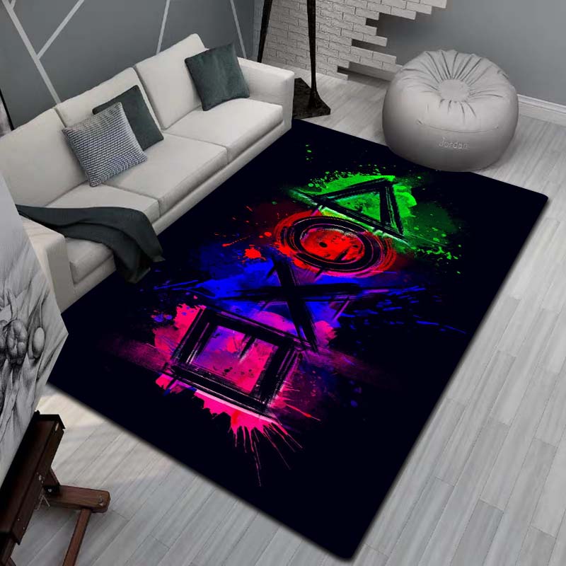 Gaming Teppich für Jungenzimmer Gamer Teppich mit Gamecontroller Teppich für Spielzimmer Esports-Raum und Jungen Spielzimmer-Themen Schlafzimmer Bodenmatte