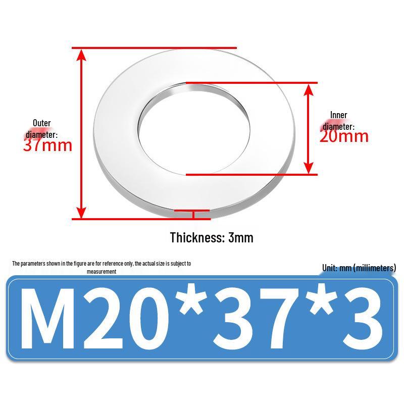 Jin Juntai Thick & Thin Stainless Steel Flat Washer, Round M10-M36