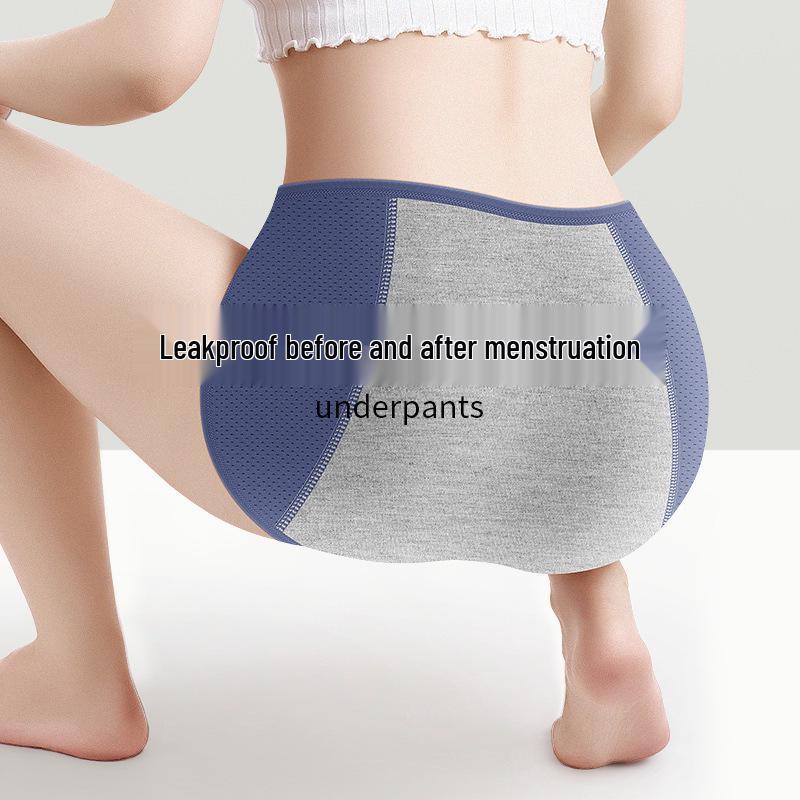 Damen Eisseide Auslaufsicher Menstruationsunterwäsche mit mittlerer Taille
