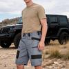 Men's Multi Pocket Cargo Shorts Outdoor Sports Casual Workwear Five Pocket Utility Shorts with Zipper and Button Closure