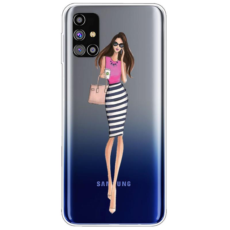 Clear Soft Cover for Samsung A31 A41 A51 A71 Case TPU Transparent Lovely Fashion Cases for Galaxy A71 Silicone Bumper Cat